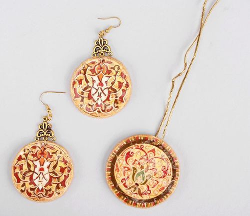Jewelry set (earrings and pendant) Wealth - MADEheart.com