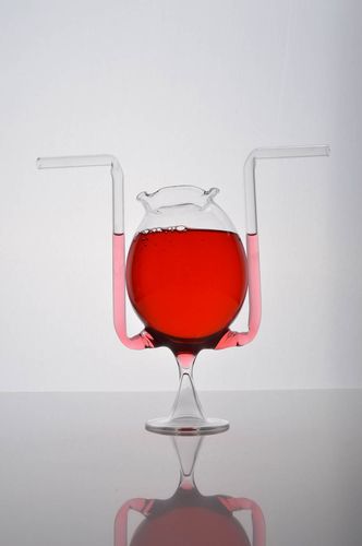 Стеклянный стакан ручной работы оригинальный бокал стакан с трубочками для пары - MADEheart.com