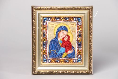 Icon embroidered with beads and stones - MADEheart.com