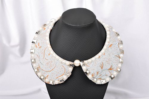 Cuello bordado con abalorios hecho a mano collar de moda accesorio para mujer - MADEheart.com