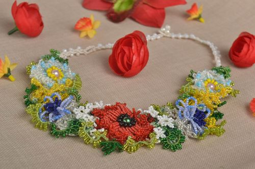 beautiful handmade jewelry unusual designer necklace flower necklace present - MADEheart.com