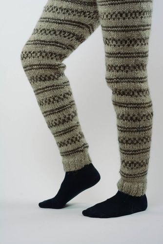 Caleçons longs tricotés en laine naturelle - MADEheart.com