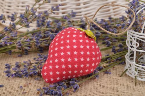 Beautiful red cotton fabric soft interior hanging toy Strawberry for home decor - MADEheart.com