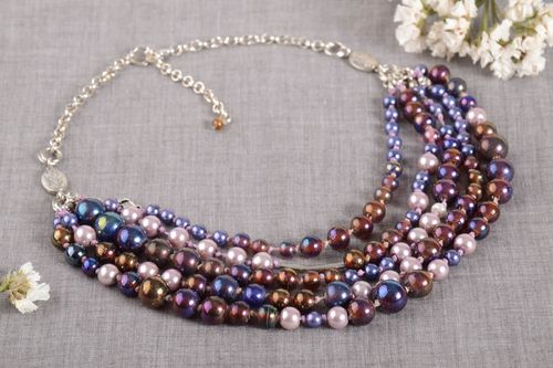 Handmade beaded necklace fashion accessories glass bead necklace fashion tips - MADEheart.com
