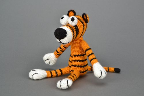 Brinquedo macio de malha feito à mão Tigre - MADEheart.com