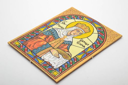 Petite icône de Sainte Hélène faite main - MADEheart.com