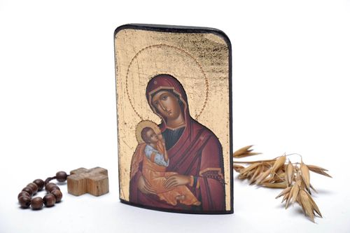 Icône reproduction artisanale Notre-Dame gardienne cadeau pour croyant - MADEheart.com