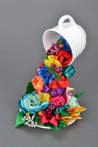 Arbre déco topiaire en forme de tasse et fleurs - MADEheart.com