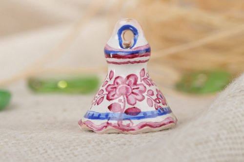 Campana de cerámica decorativa con ornamento vegetal hecha a mano - MADEheart.com