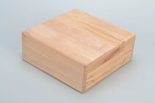 Handmade alder wood craft blank box with cubes for decoupage or painting  - MADEheart.com