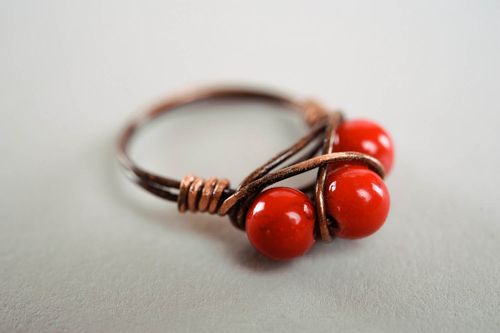 El anillo de cobre Coral - MADEheart.com