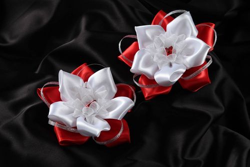 Beautiful handmade hair clips flower barrette 2 pieces trendy hair small gifts - MADEheart.com