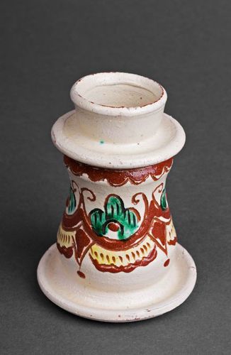 Castiçal de cerâmica pintado - MADEheart.com