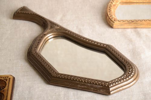 Handmade mirror gift ideas mirror with handle wooden mirror wooden gift - MADEheart.com