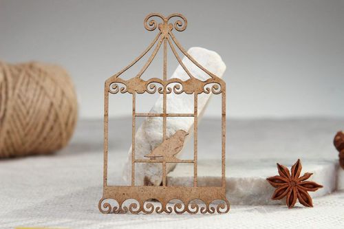 Chipboard Bird in a cage - MADEheart.com