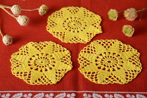 Handmade crochet openwork napkin crocheted table napkin kitchen interior ideas - MADEheart.com