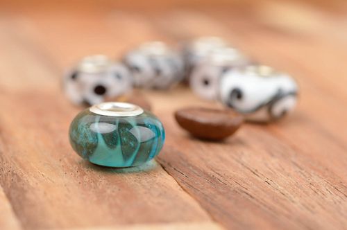 Unusual handmade glass bead lampwork glass beads art and craft small gifts - MADEheart.com
