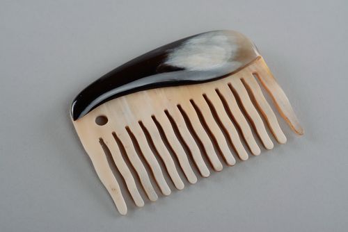 Pente para cabelo de chifre natural feito à mão  - MADEheart.com
