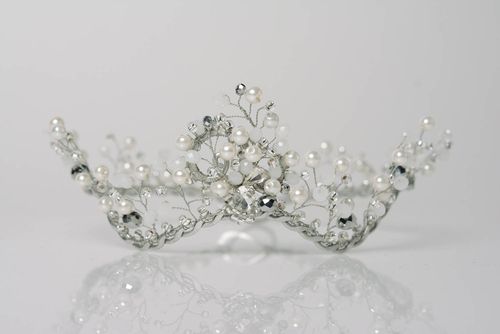Jolie couronne déguisement en fil métallique et perles de rocaille faite main - MADEheart.com