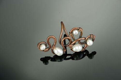 Ring with river pearls - MADEheart.com