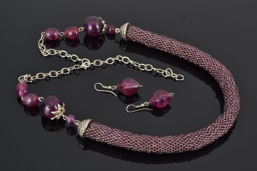 Conjunto de jóias feito à mão de miçangas ultravioleta - MADEheart.com