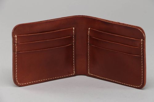 Billetera de cuero natural marrón para hombre - MADEheart.com