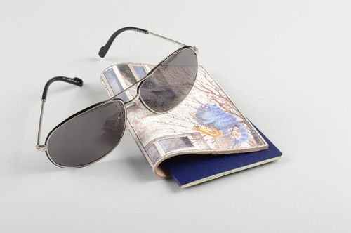 Handmade designer leather accessory beautiful passport cover unusual cover - MADEheart.com