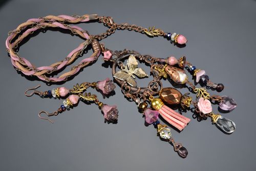 Set de bijoux en verre tchèque original fait main pratique original pour femme - MADEheart.com