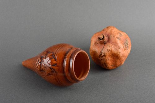 Copa para vino hecha a mano de arcilla vajilla de cerámica regalo original - MADEheart.com