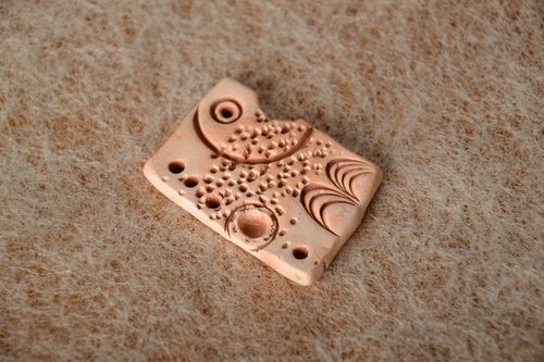 Small ceramic decoration for creation of handmade jewelry in ethnic style - MADEheart.com