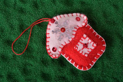 Handmade toy for New Year tree unusual souvenir for Christmas felt toy - MADEheart.com