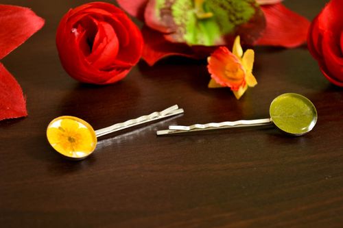 Unusual handmade botanical bobby pin 2 pieces hair ornaments gifts for her - MADEheart.com