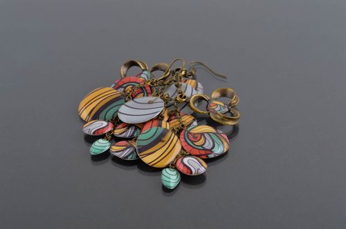 Orecchini con pendenti fatti a mano lunghi accessorio originale bello da donna - MADEheart.com