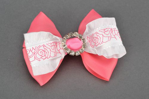 Homemade automatic hair clip with a bow Tenderness - MADEheart.com