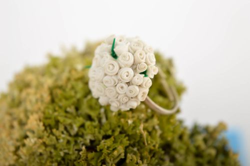 Кольцо ручной работы украшение кольцо нежное украшение из полимерной глины - MADEheart.com