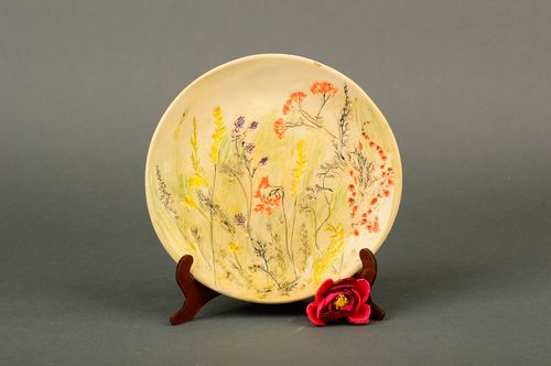 Beautiful handmade ceramic plate kitchen supplies unusual tableware ideas - MADEheart.com