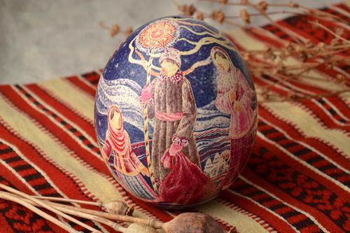 Декоративное яйцо хэнд мейд с этническим рисунком  - MADEheart.com