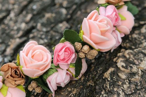 Diadema Rosas de color rosa - MADEheart.com