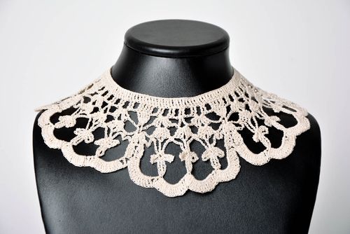 Stylish handmade textile collar crochet lace collar crochet ideas gifts for her - MADEheart.com