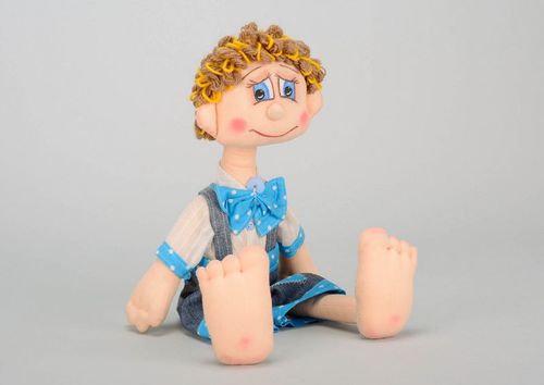 Кукла мягкая Мальчик в комбинизоне - MADEheart.com