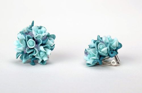 Blaue Ohrringe aus Polymerton  - MADEheart.com