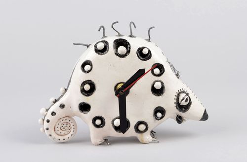 Keramik Uhr handgeschaffen Tischuhr modern interessante Wohnzimmer Deko - MADEheart.com