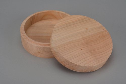 Holzwerkstück für Schatulle, runde - MADEheart.com