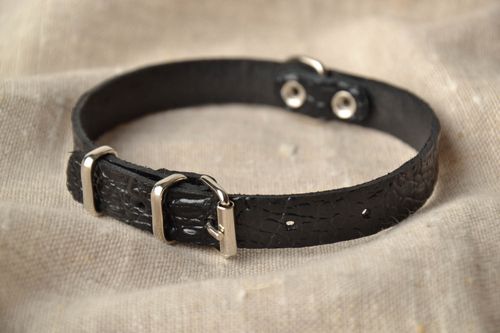Thin leather dog collar - MADEheart.com