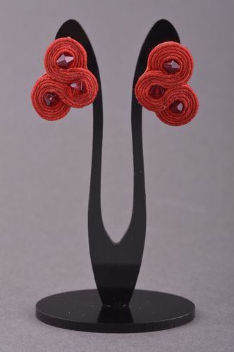 Beautiful handmade textile earrings soutache earrings cool jewelry designs - MADEheart.com