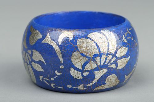 Wooden bracelet of blue color - MADEheart.com