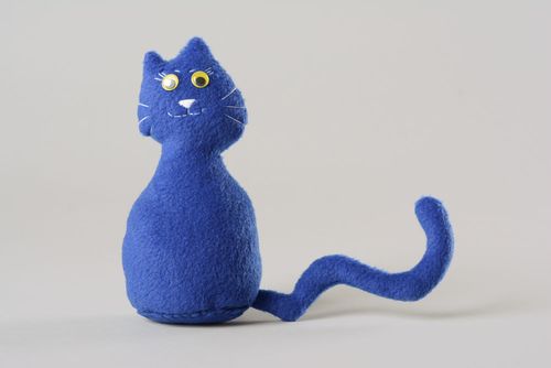 Peluche en tissu Chat bleu faite main - MADEheart.com