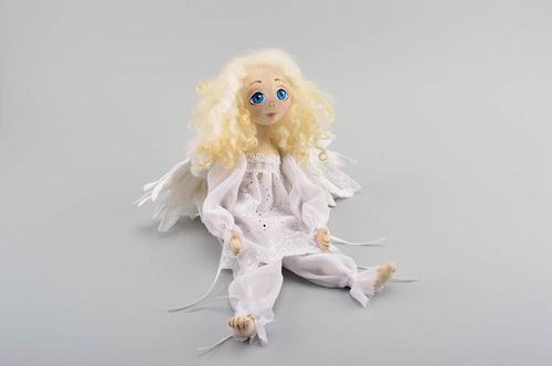 Ángel de peluche artesanal muñeco de tela objeto de decoración regalo original - MADEheart.com