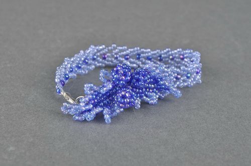 Bracelet en perles de rocaille Chaînette de Petersbourg avec fleur  - MADEheart.com