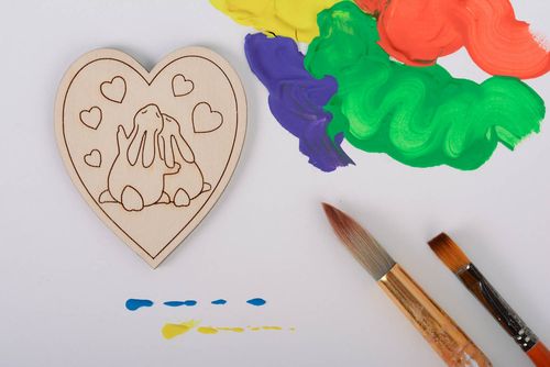 Pieza en blanco para pintar Conejos enamorados - MADEheart.com